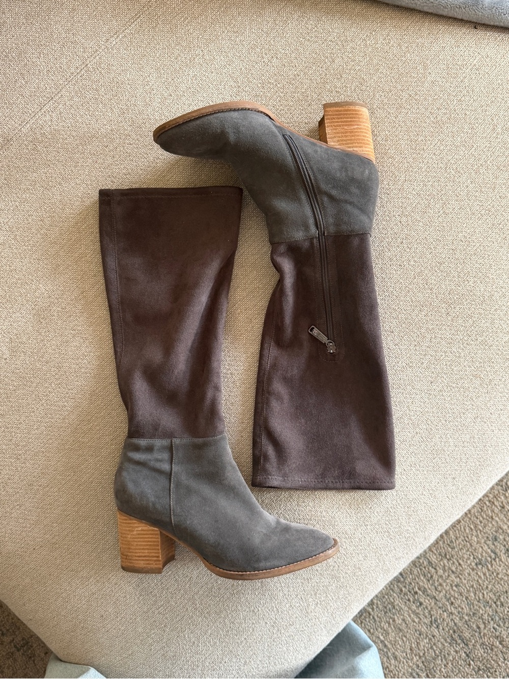 Blondo Waterproof Gray Over-the-Knee Suede Boots
